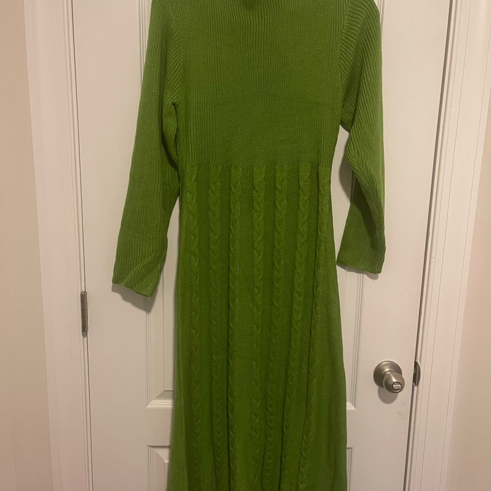 Green Long Sleeve Knit Dress